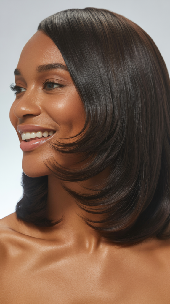 Shoulder-Length Straight Hair with Flipped Ends