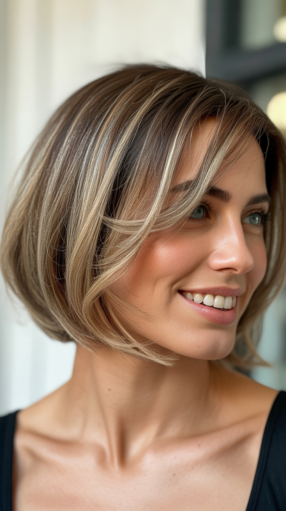 Choppy Bob with Highlights
