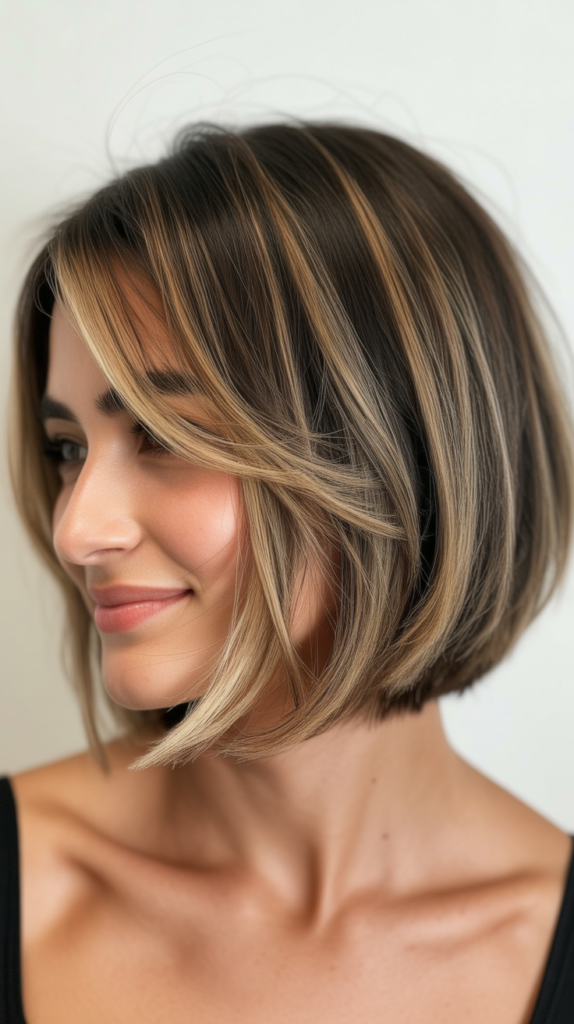 Choppy Bob with Reverse Balayage