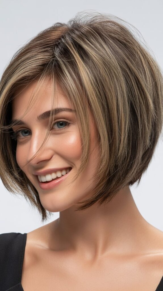 Angled Choppy Bob for Added Drama
