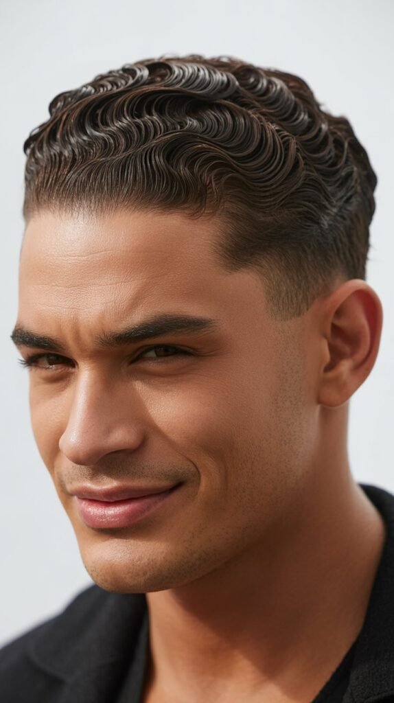 15. Curly Slick Back