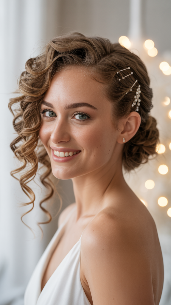 Side-Swept Curly Updo
