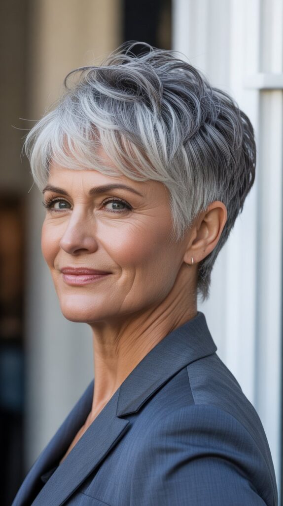 Best 30+ Short Hairstyles for Women Over 60 That Will Turn Heads 27 The Layered Pixie with Length on Top
