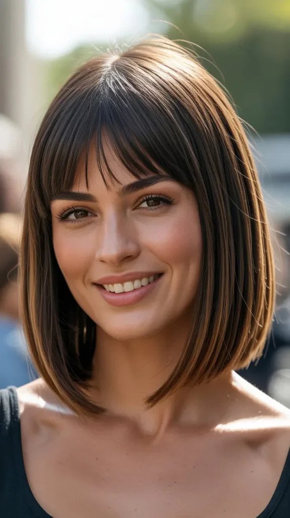 Long Bob with Curtain Bangs Confidence and Self-Expression