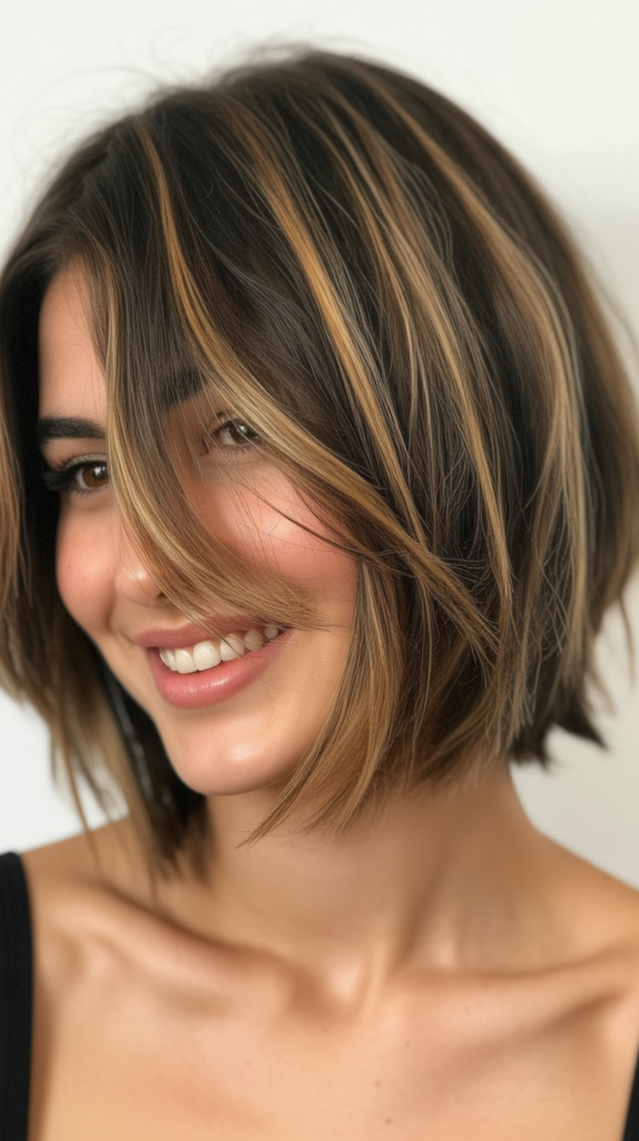 Choppy French Bob with Balayage