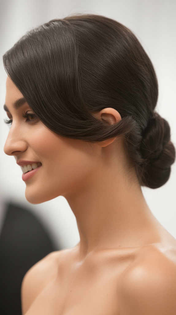 Low Chignon with Straight Front Sections