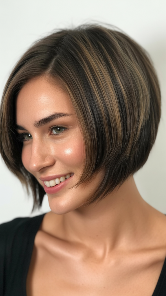 Inverted Bob with Stacked A-Line and Nape Detail