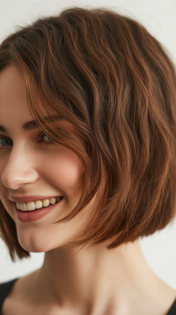 Textured Choppy Bob with Minimal Layers