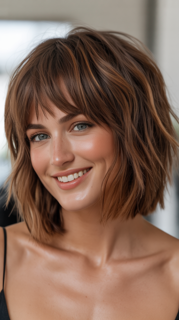 Disheveled Choppy Bob with Choppy Bangs