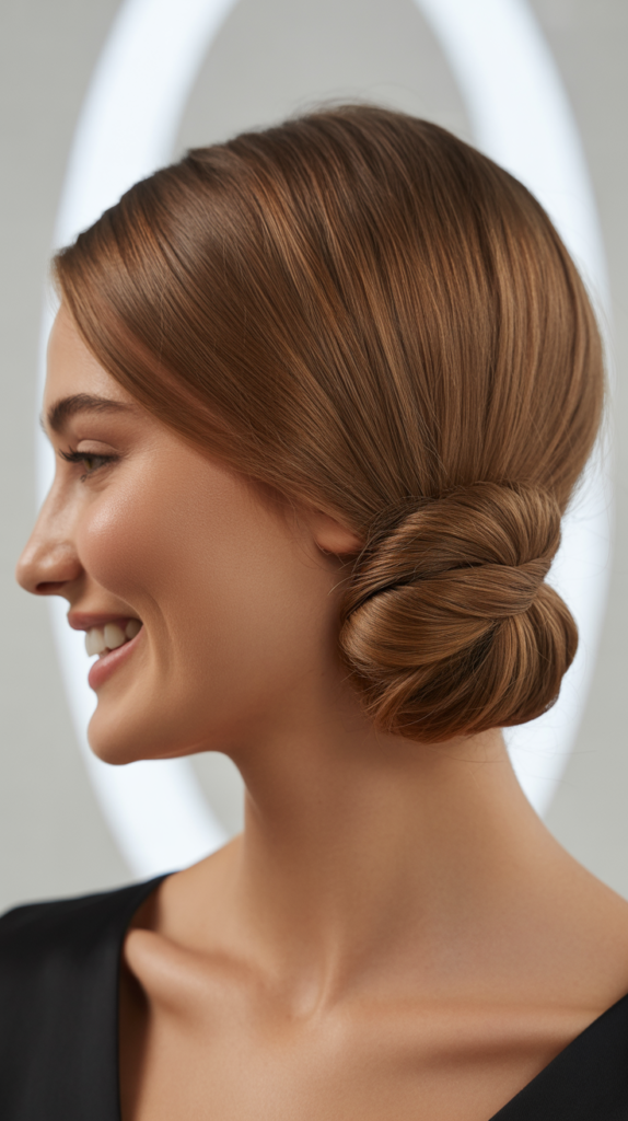 Sleek Twisted Low Bun