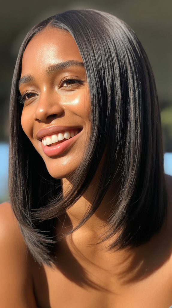 Straight Hair with Tapered Ends