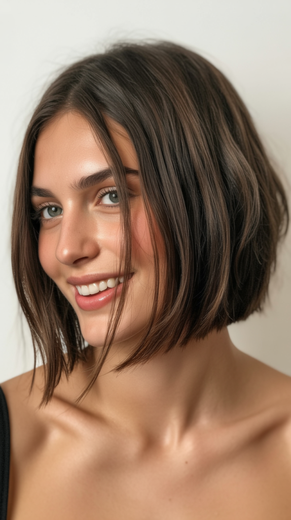  Choppy Bob with Feathered Ends