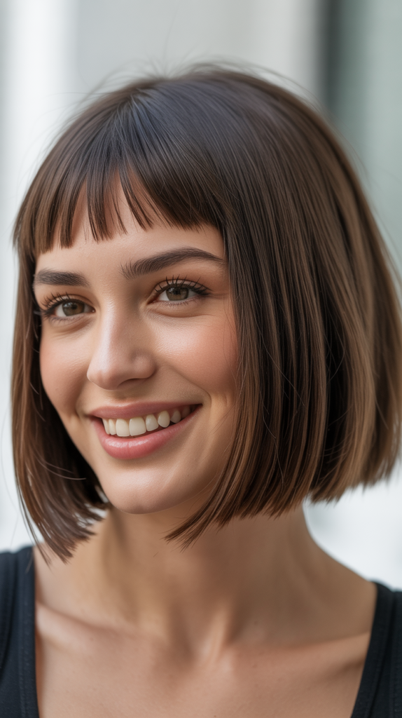 Blunt Choppy Bob with Micro Bangs