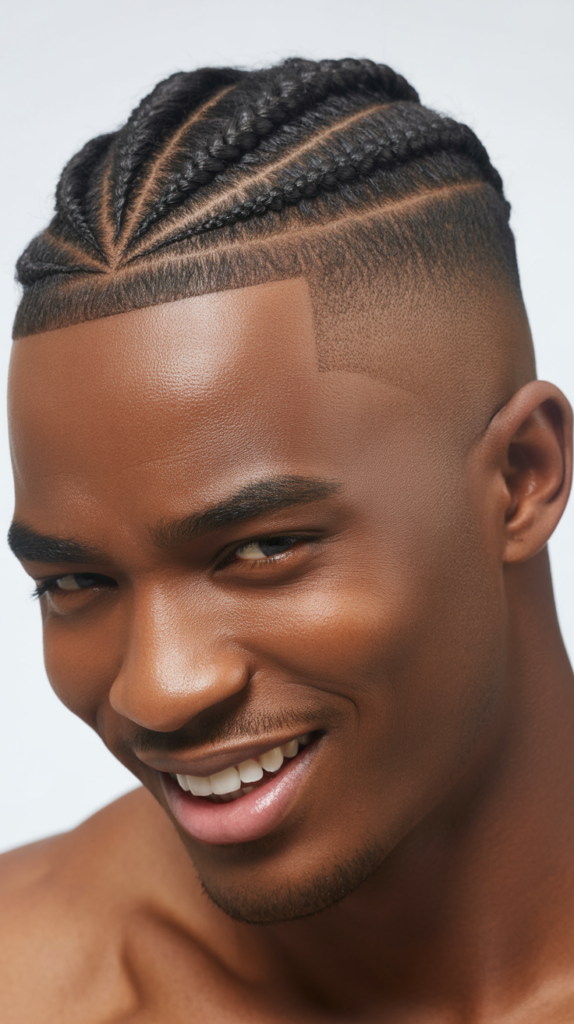 Low Taper Fade with Box Braids