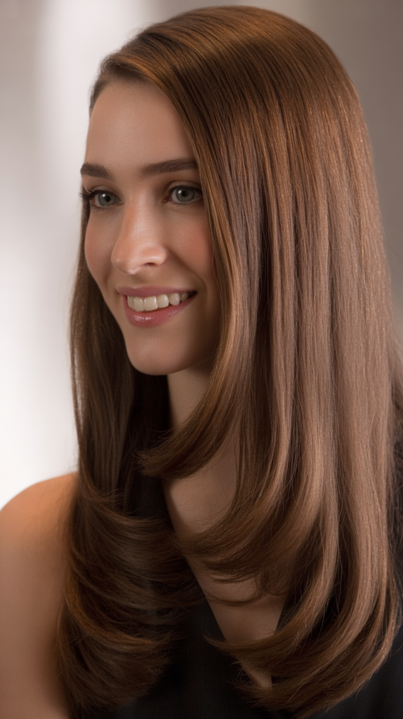 Straight Hair with Diagonal Part