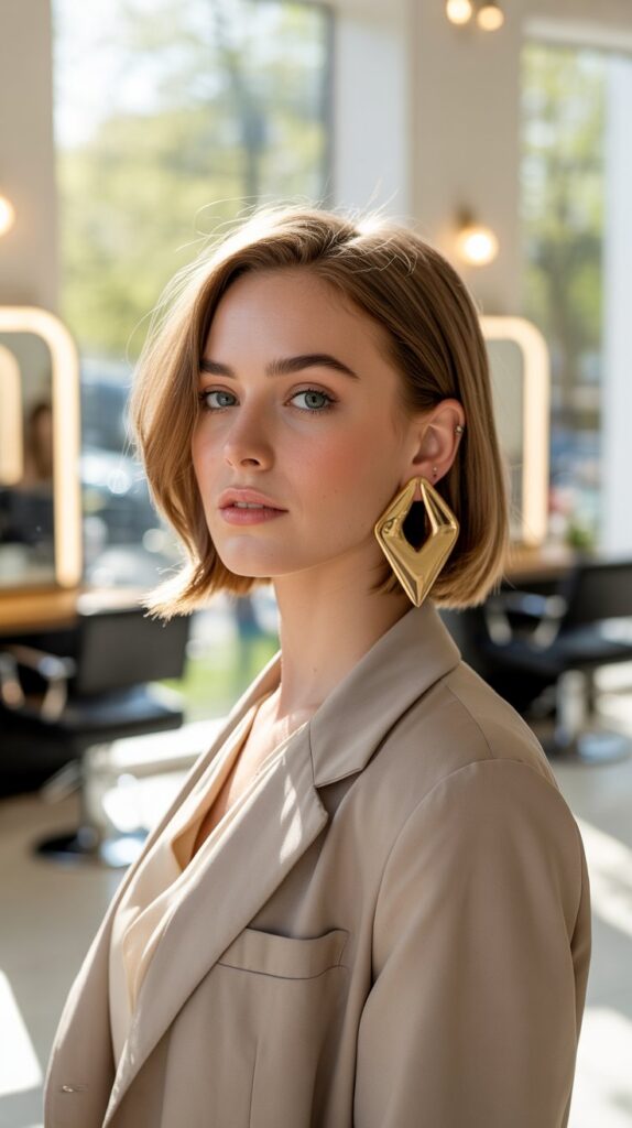 33 Fresh Hairstylist Outfits for Work in Spring 25 Statement Earrings with Neutral Outfit