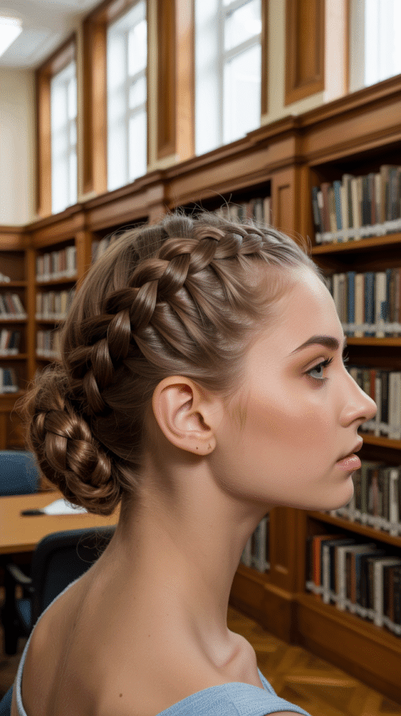 30 Cute Greasy Hair Hairstyles for School 12 The Low Braided Bun