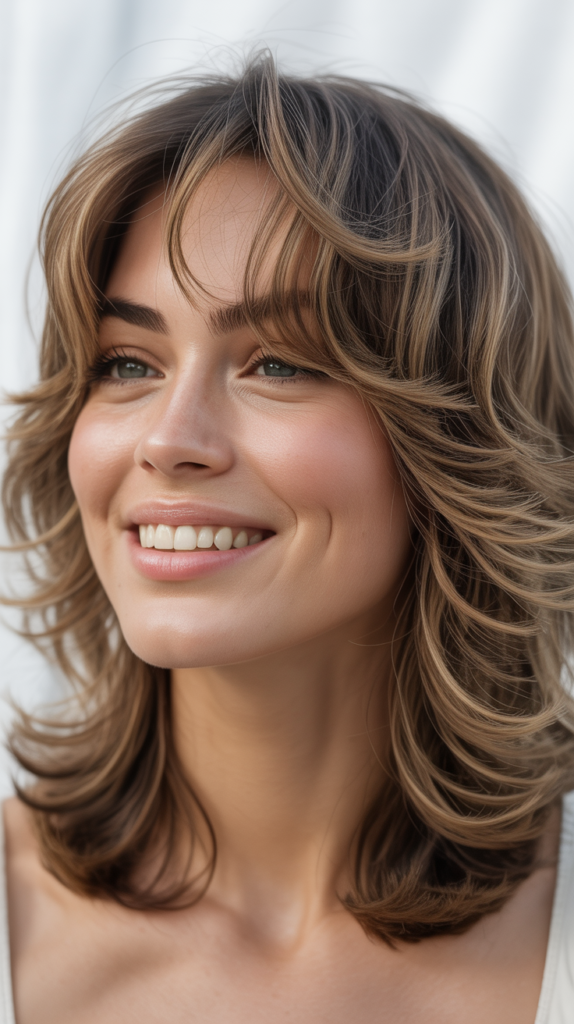 Tousled Medium Length with Piecey Layers