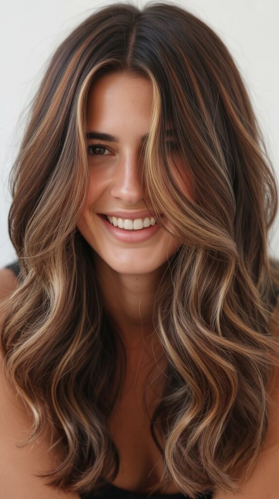  Soft Brown with Lived-In Balayage and Grown-Out Money Piece