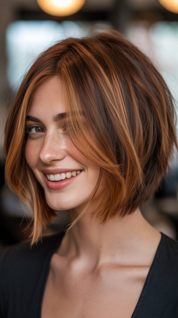 Choppy Bob with Auburn Balayage