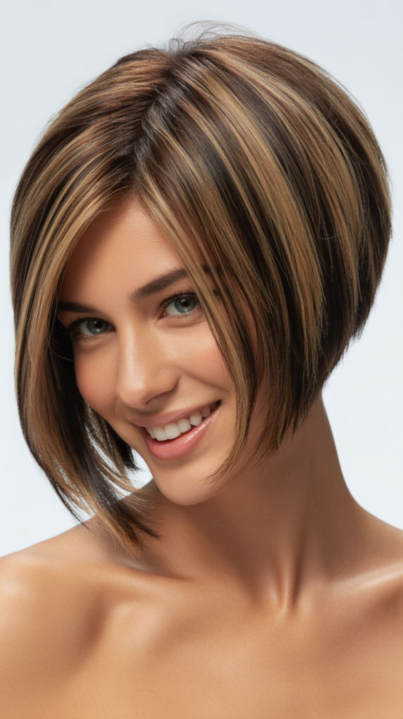 Blunt Inverted Bob with Stacked Interior Layers