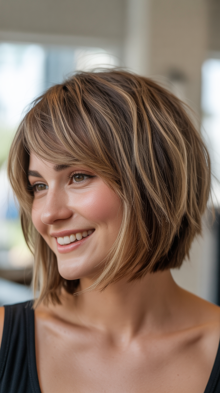 Flattering Choppy Bob Haircuts for Round Faces