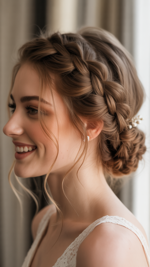 Twisted Crown with Braided Bun