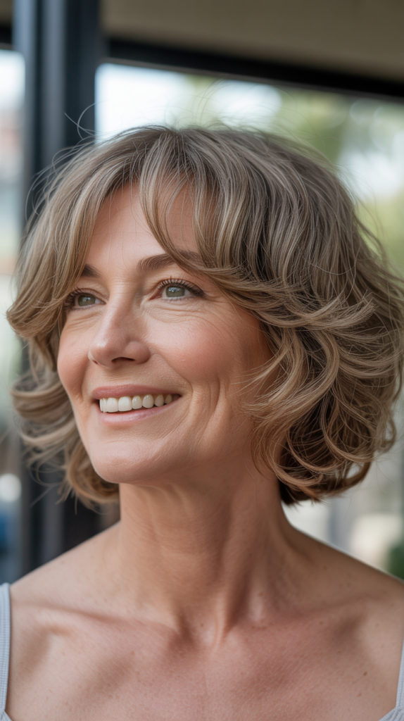 Tousled Bob with Beach Waves