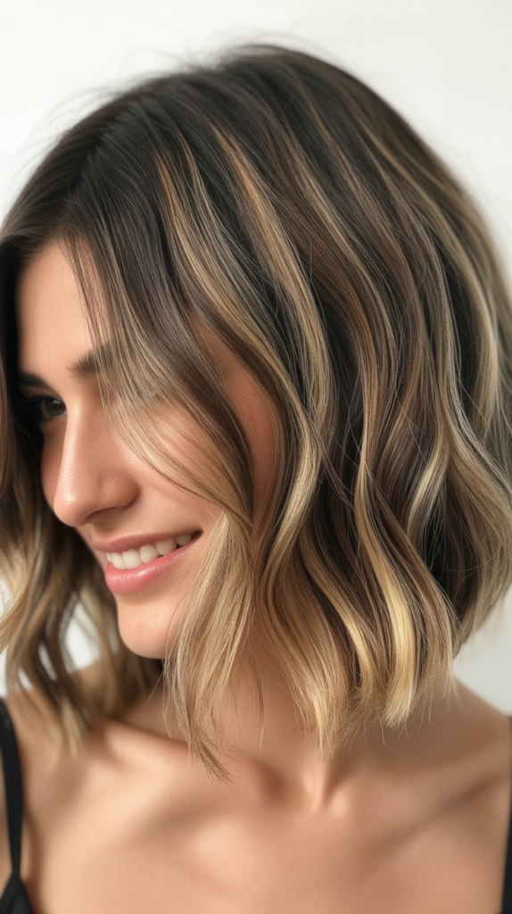 Choppy Bob with Shadow Root Balayage