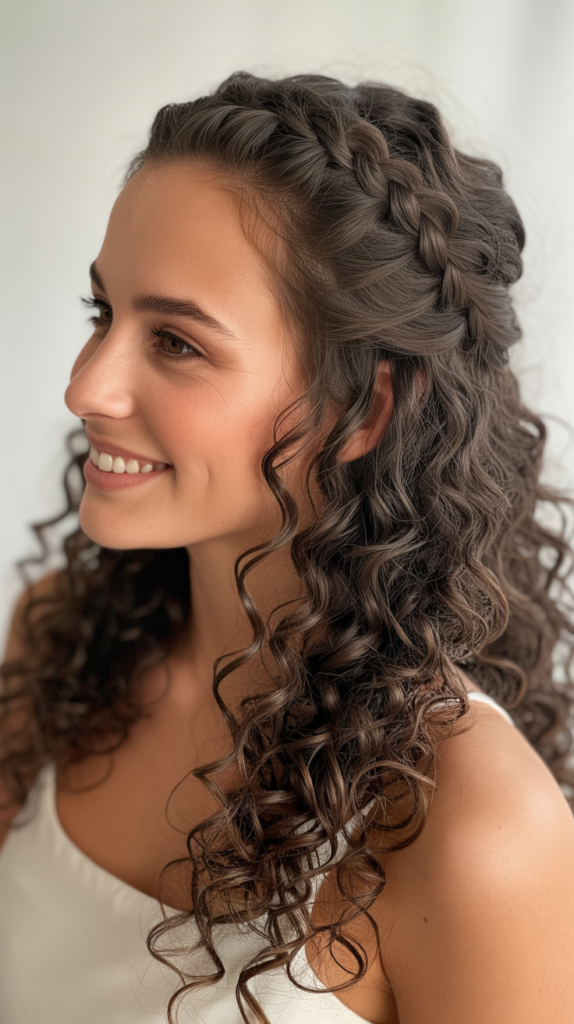 Asymmetrical Braid Half Up