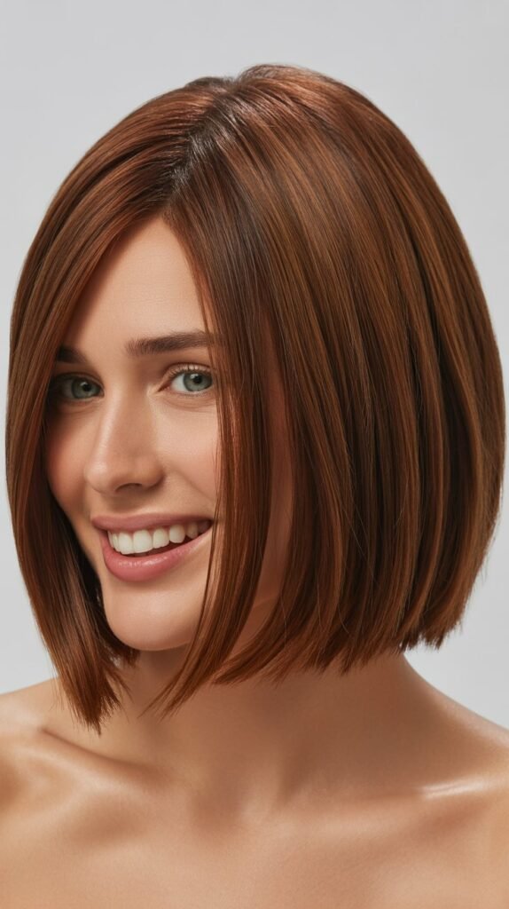 Classic Shoulder-Length Choppy Bob with Blunt Ends