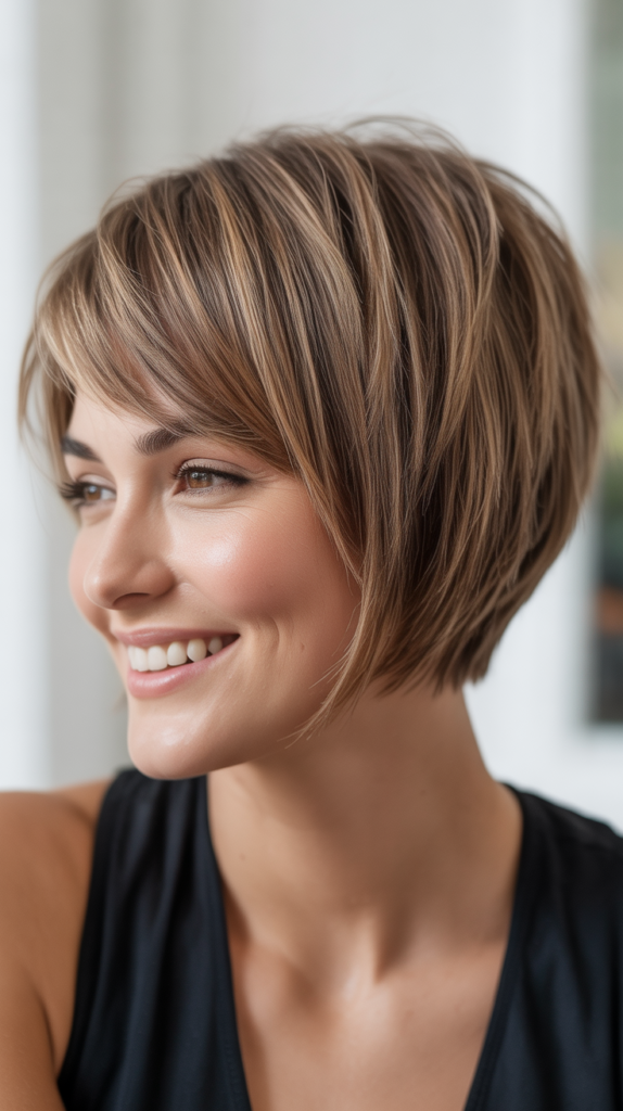 Stacked Bob with Texture vs. Smoothness Balance