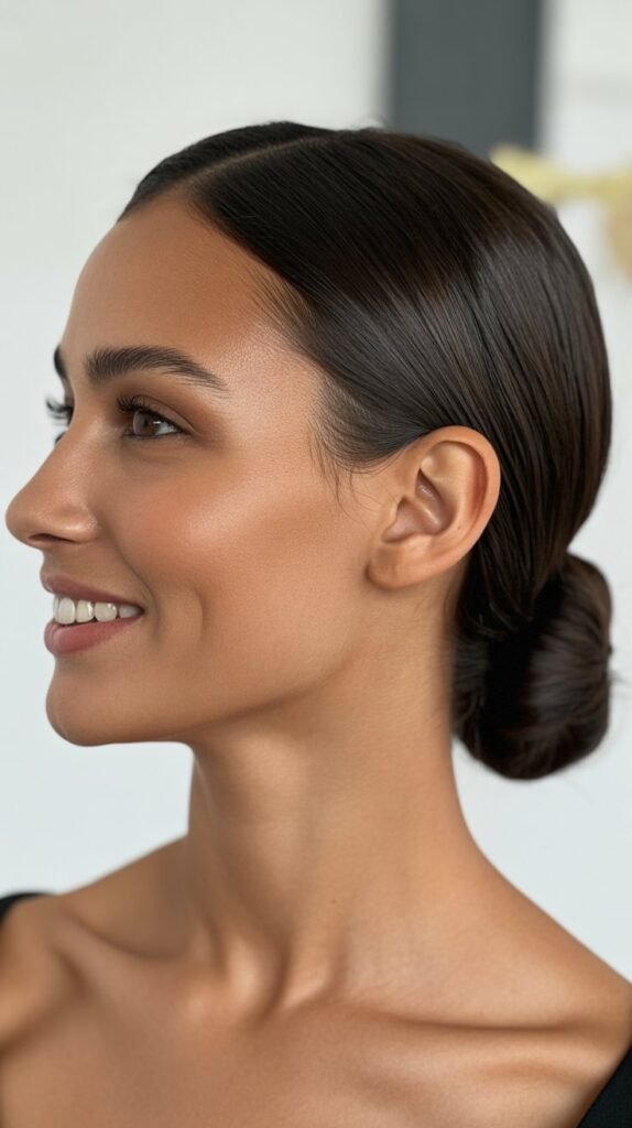 Pulled-Back Sleek Bun