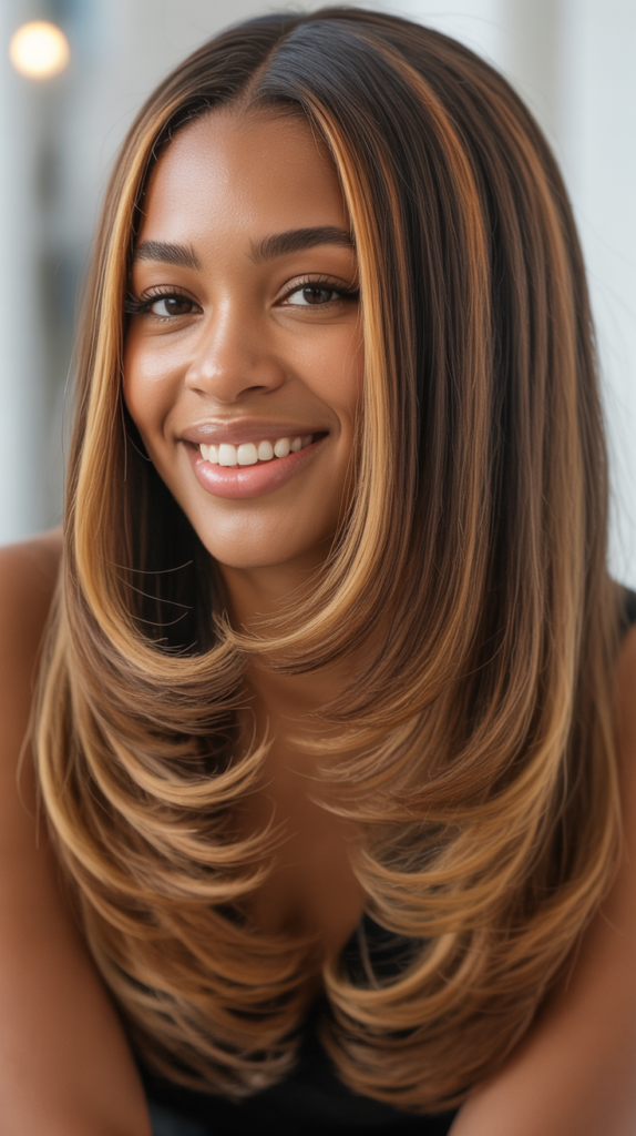 Straight Hair with Gradient or Ombré Color