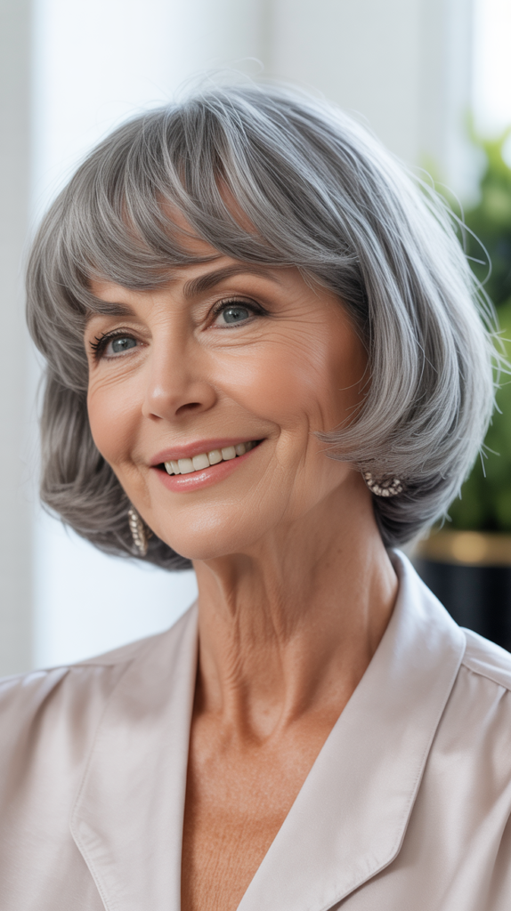 The Chin-Length Bob with Bangs