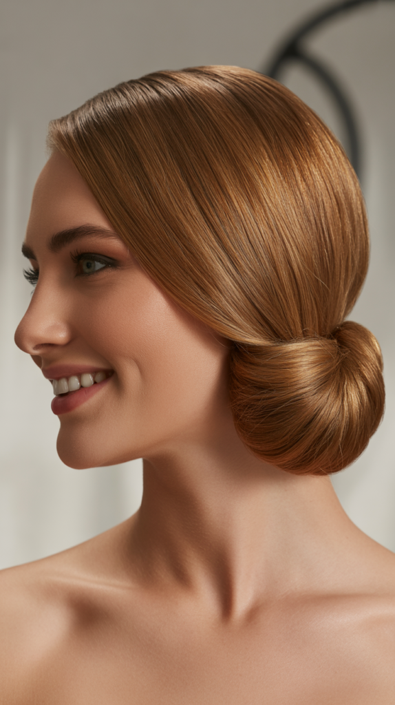 Sleek Side-Parted Updo