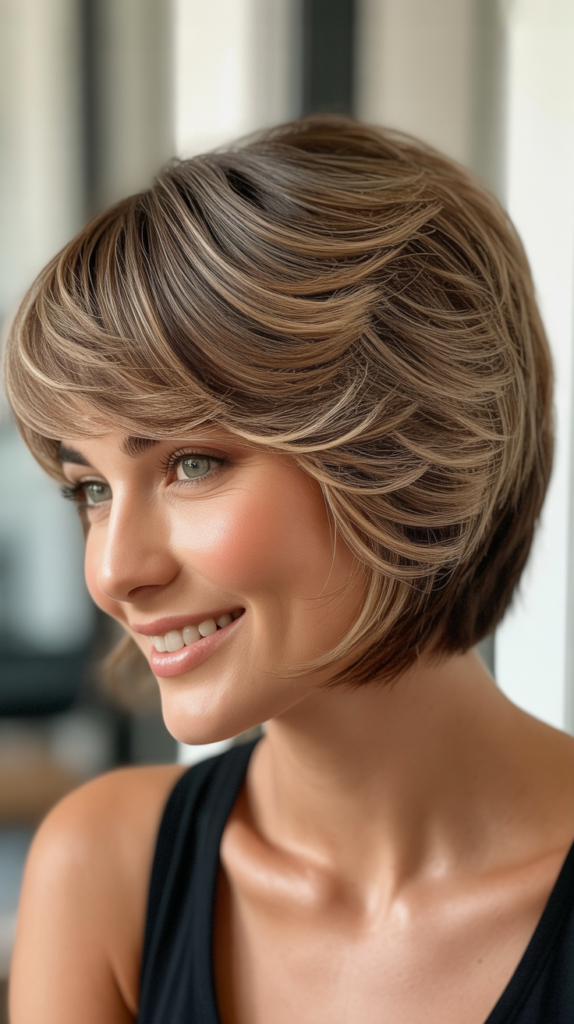 Stacked Bob with Piecey Separation for Texture