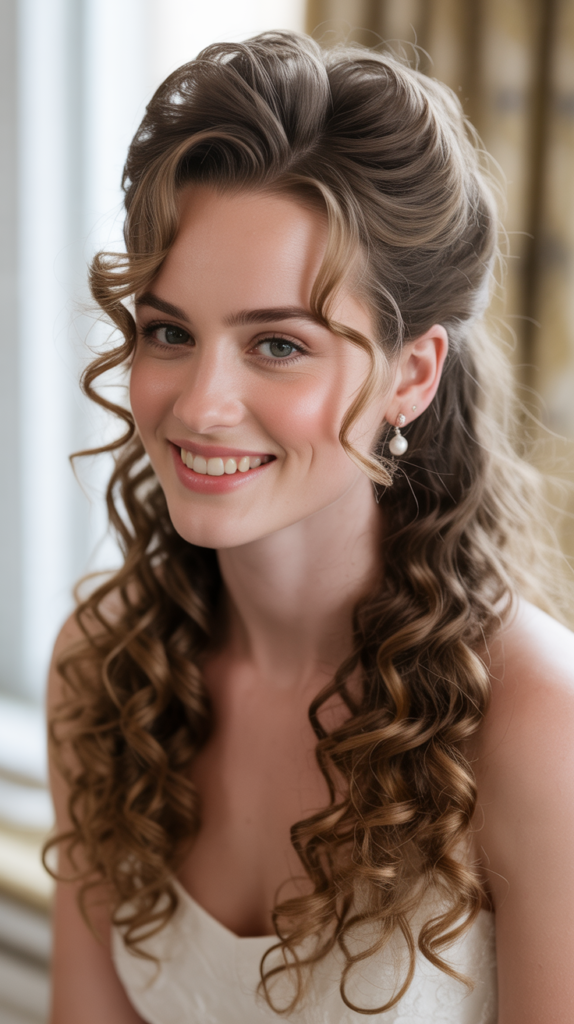 Bouffant Style with Curly Length