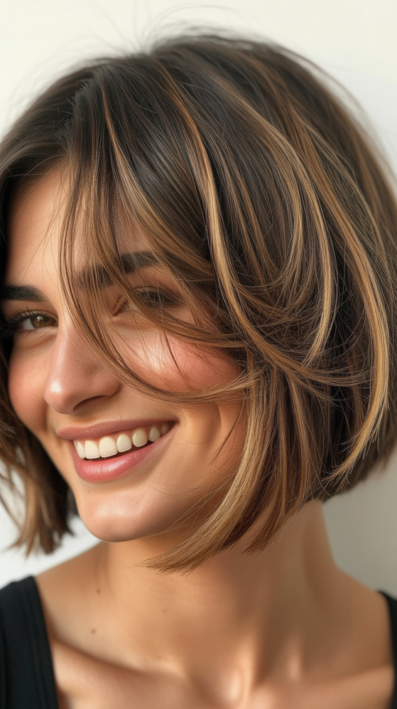 Choppy Bob with Face-Framing Highlights