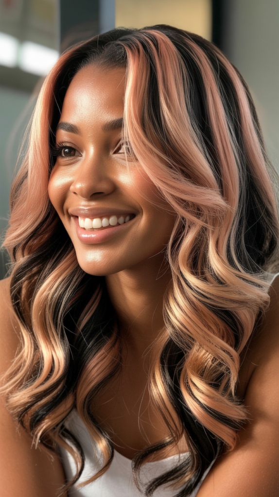 Rose Gold Blonde Highlights