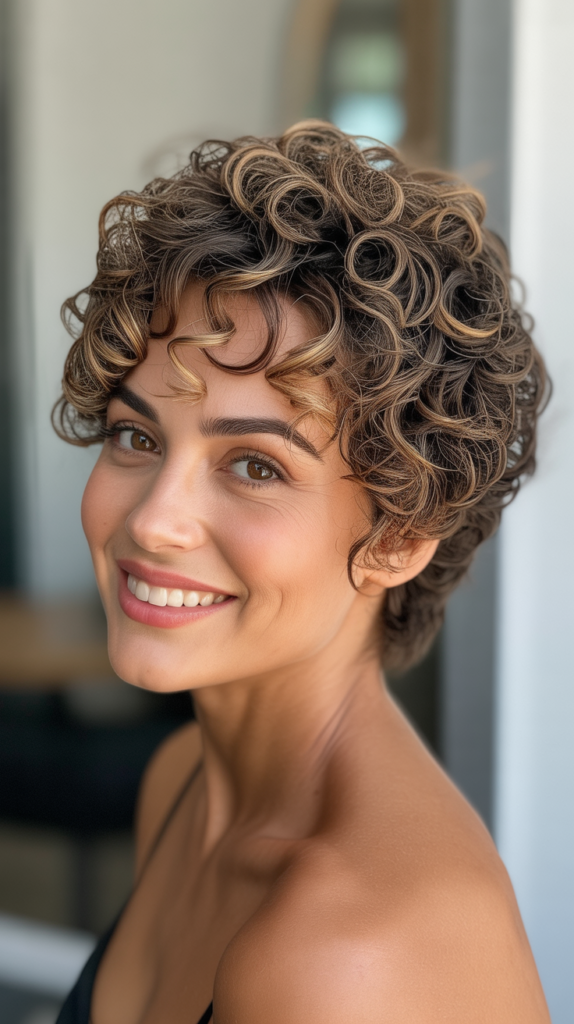 Curly Pixie With Height And Texture