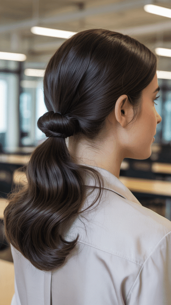 27 Cute Winter Hairstyles for School 10 Low Twisted Ponytail