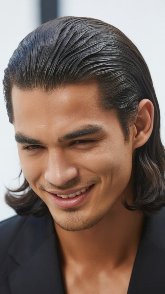 Slicked Back Long Hair