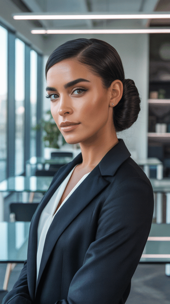 30 Simple and Stylish Greasy Hair Hairstyles 11 Low Twisted Chignon