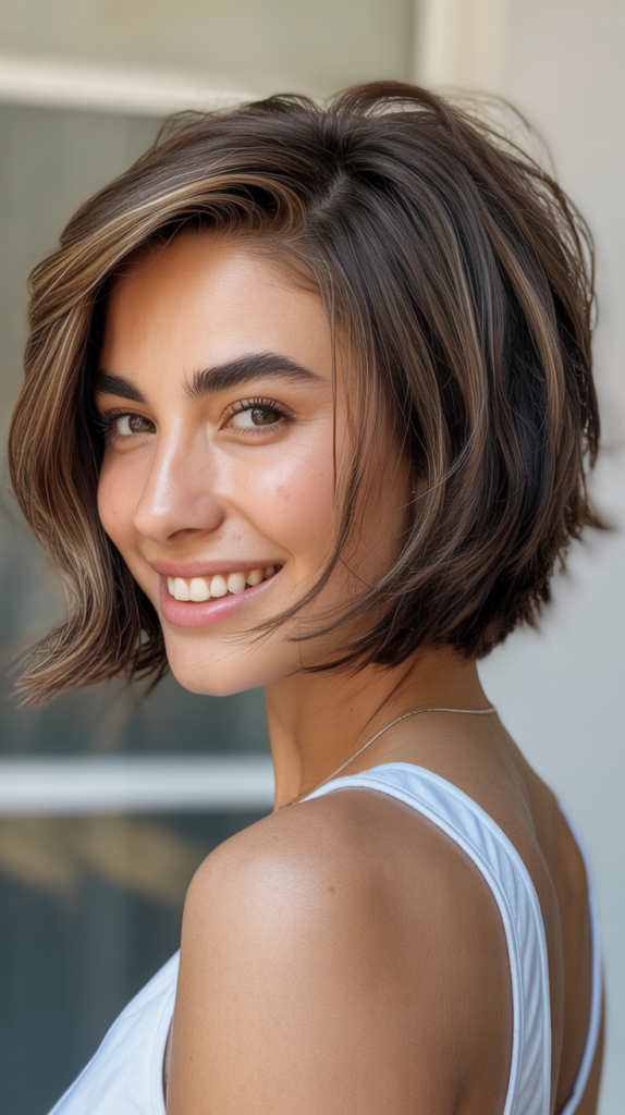 Choppy Bob with Side Part