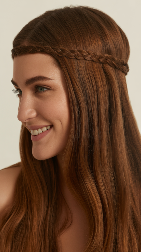 Straight Hair with Braided Headband