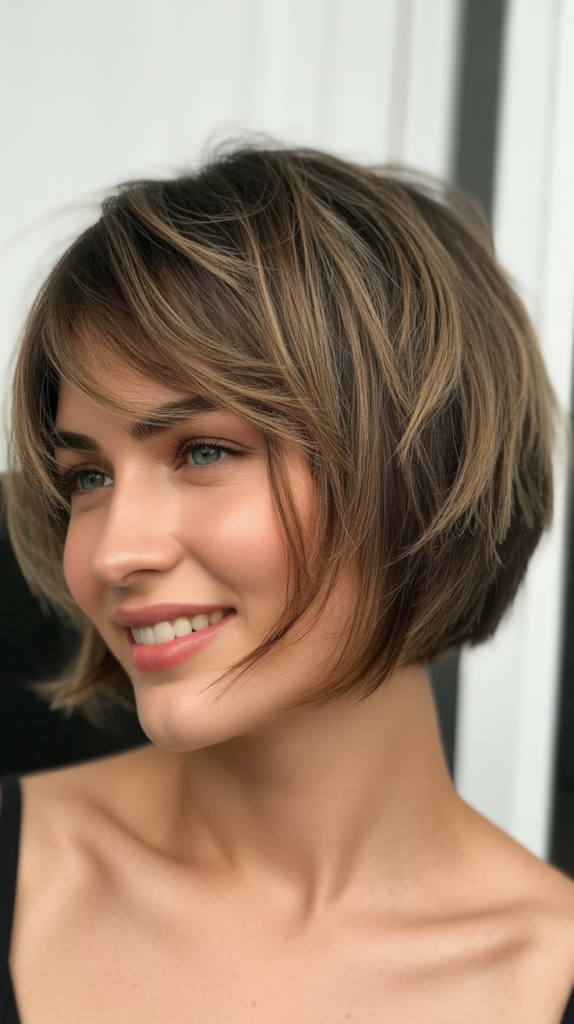 Soft Choppy Bob with Wispy Ends