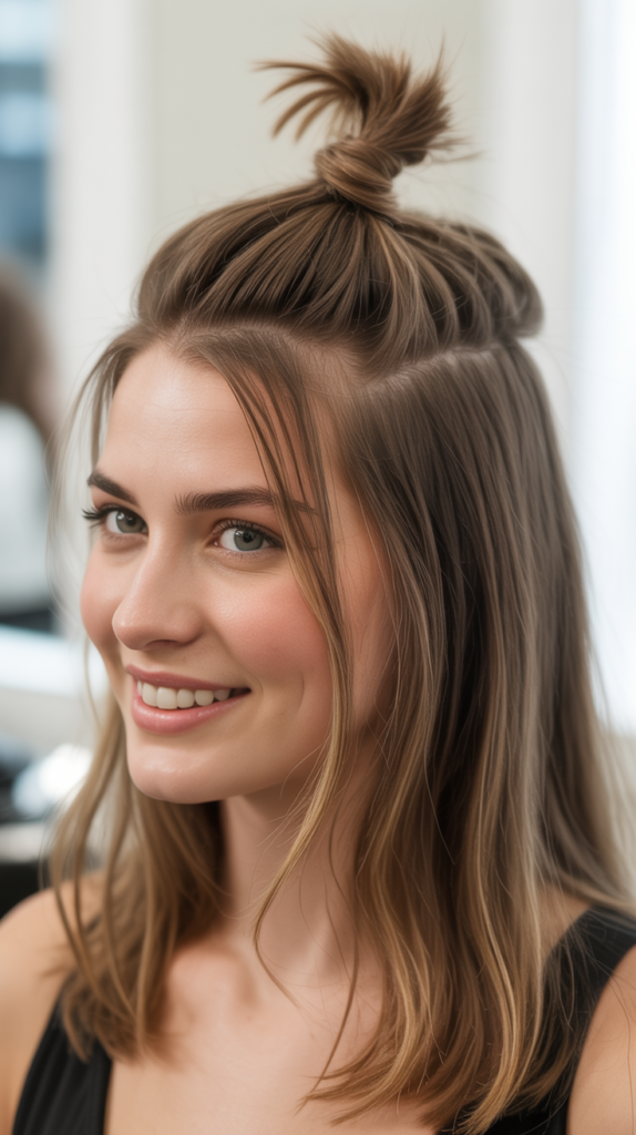 Half-Up Top Knot with Volume