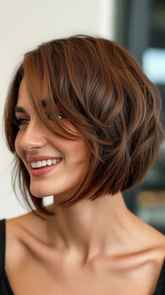 Blunt Choppy Bob with Razored Edges