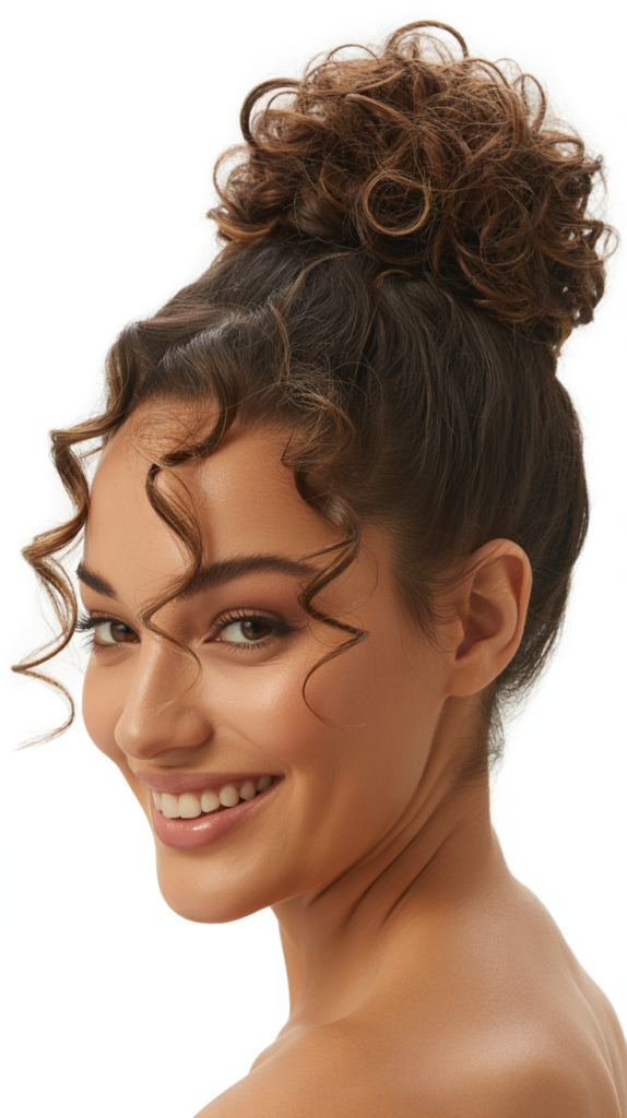  Classic High Curly Bun